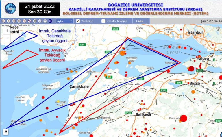 ”İMRALI-AYVACIK-TEKİRDAĞ ŞEYTAN ÜÇGENİ İÇİNDE HER AN DEPREM OLABİLİR”