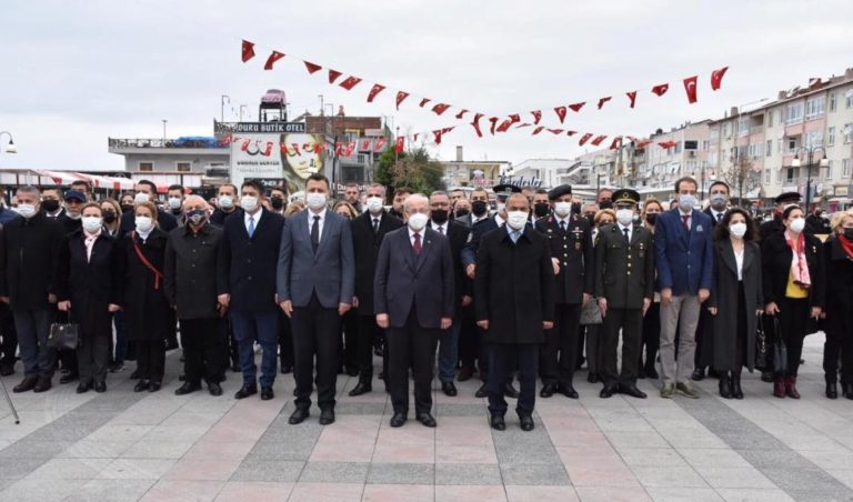 BAŞKAN ALBAYRAK ŞARKÖY’ÜN KURTULUŞ GÜNÜ ÇELENK SUNMA TÖRENİNE KATILDI