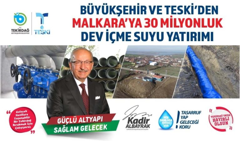BÜYÜKŞEHİR BELEDİYESİ’NDEN MALKARA’YA 22 BİN 832 METRE İÇME SUYU HATTI
