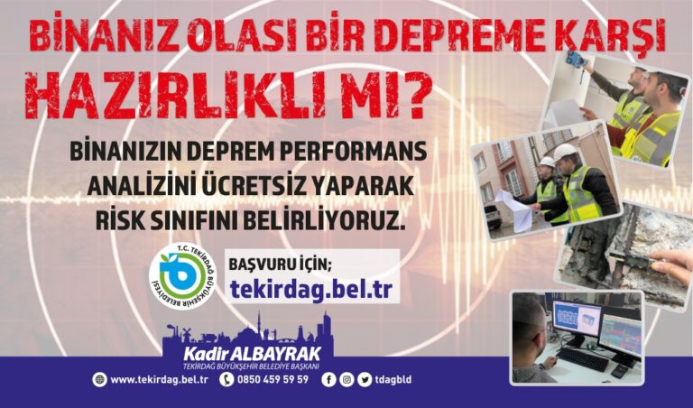 BÜYÜKŞEHİR BELEDİYESİ’NDEN ÜCRETSİZ DEPREM PERFORMANS ANALİZİ