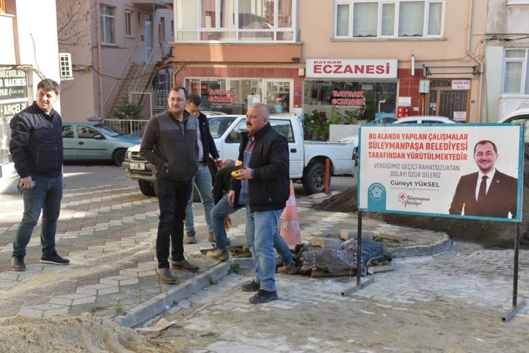 Kolordu Caddesi üzerinde kaldırım düzenleme çalışmaları başladı