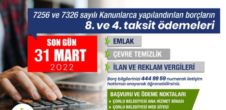 Yapılandırma Taksit Ödemeleri İçin Son Gün 31 Mart 2022