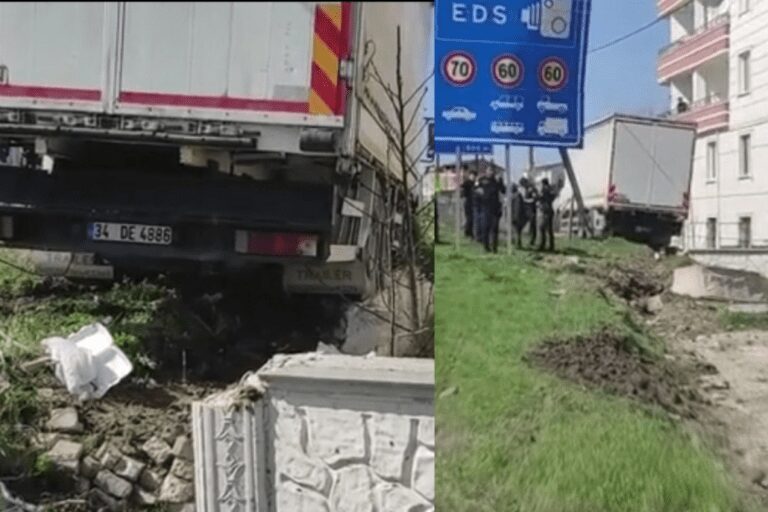 Kontrolden Çıkan Kamyon, Bahçe Duvarına Çarptı: 1 Yaralı