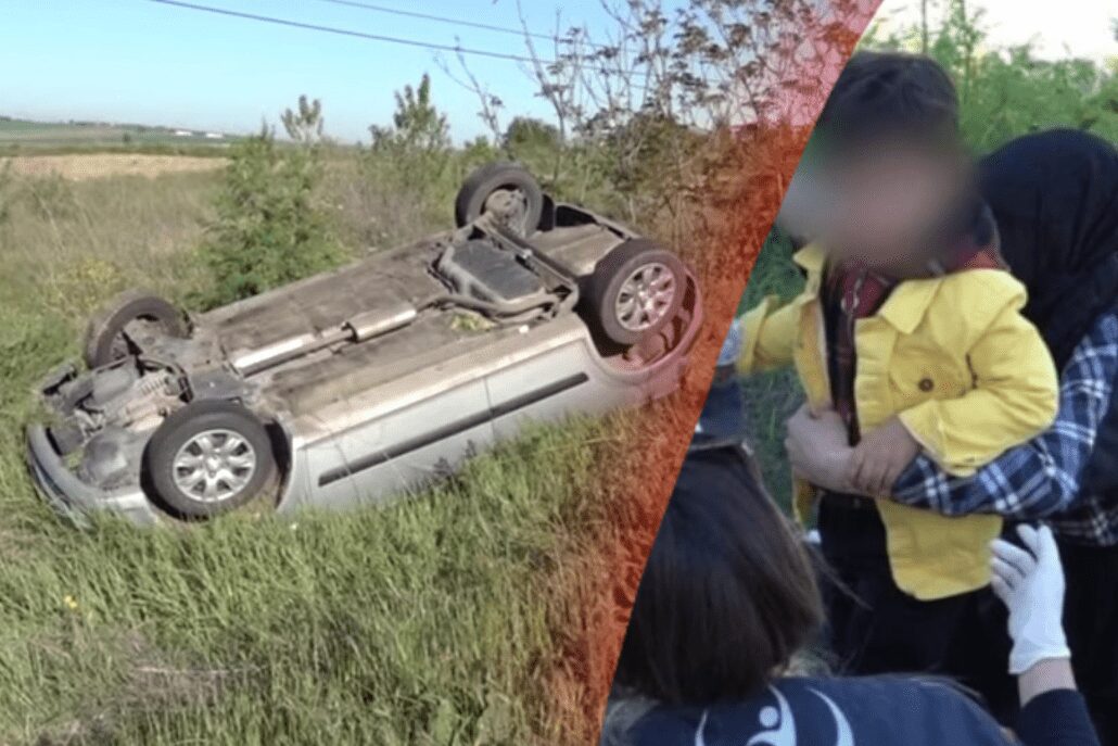 Araba Takla Attı: 4 Yaşındaki Çocuk Burnu Bile Kanamadan Kurtuldu Araba Takla Attı: 4 Yaşındaki Çocuk Burnu Bile Kanamadan Kurtuldu