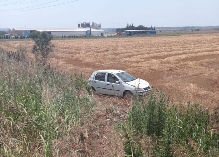 Araç Tarlaya Uçtu: 1 Hafif Yaralı