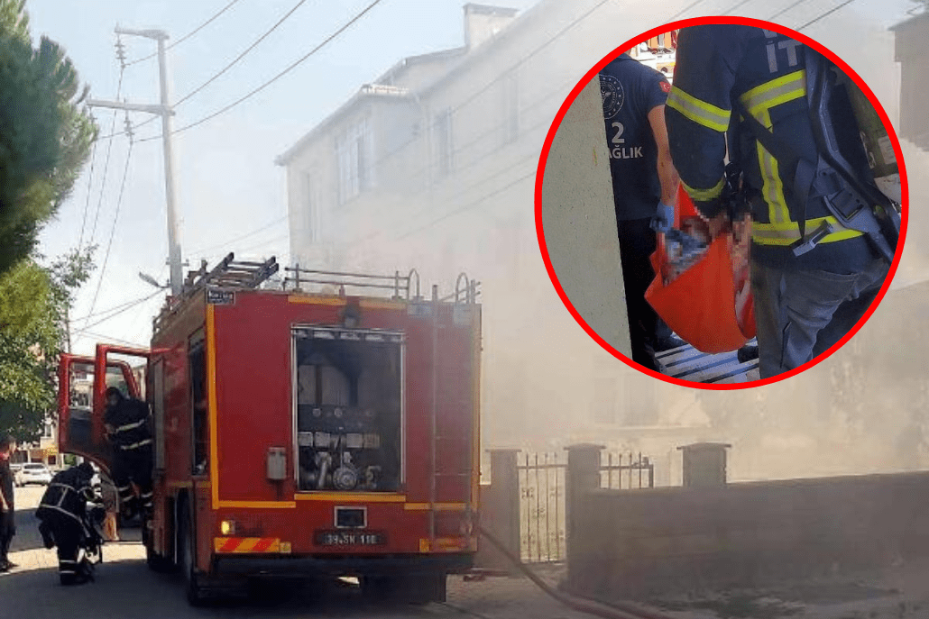 Ev Alev Alev Yandı: 1 Ölü, 1 Yaralı Ev Alev Alev Yandı: 1 Ölü, 1 Yaralı