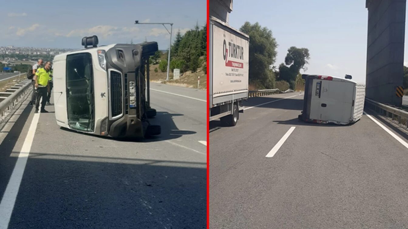 Sürücüsünün Kontrolünü Yitirdiği Kamyonet Devrildi Sürücüsünün Kontrolünü Yitirdiği Kamyonet Devrildi
