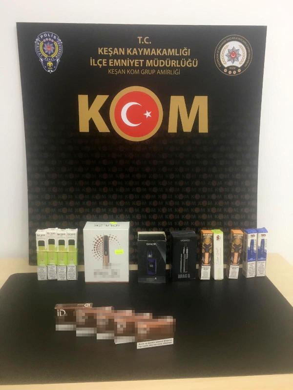 Keşan’da bir iş yerinde elektronik sigara ele geçirildi Keşan’da bir iş yerinde elektronik sigara ele geçirildi