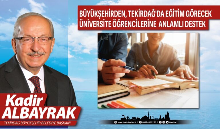 BÜYÜKŞEHİRDEN, TEKİRDAĞ’DA EĞİTİM GÖRECEK ÜNİVERSİTE ÖĞRENCİLERİNE ANLAMLI DESTEK