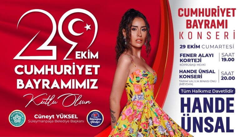 Süleymanpaşa Belediyesinden muhteşem Cumhuriyet Bayramı konseri