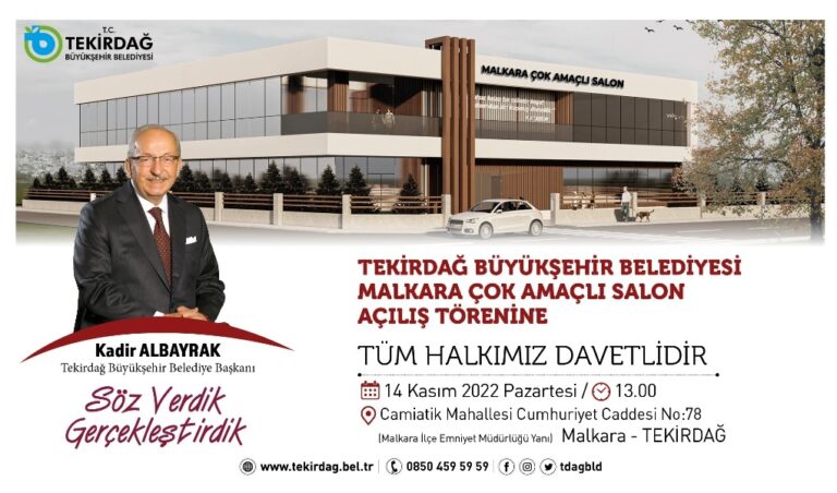 BÜYÜKŞEHİR BELEDİYESİ MALKARA ÇOK AMAÇLI SALON’U 14 KASIM’DA  HİZMETE SUNUYOR