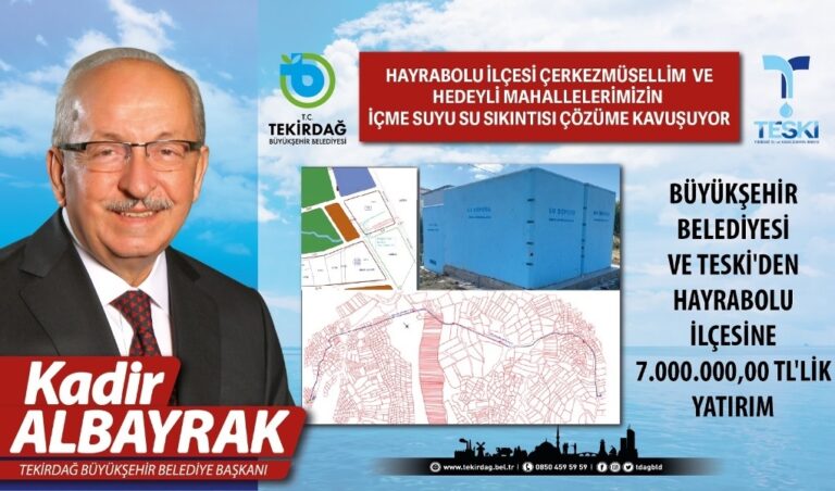 HAYRABOLU İLÇESİ ÇERKEZMÜSELLİM VE HEDEYLİ MAHALLELERİ İÇME SUYU SIKINTISI ÇÖZÜME KAVUŞUYOR