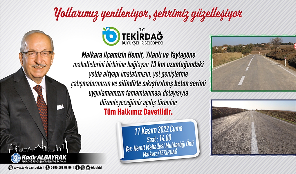 HEMİT, YILANLI VE YAYLAGÖNE MAHALLELERİ BAĞLANTI YOLU DÜZENLENEN TÖRENLE HİZMETE AÇILIYOR HEMİT, YILANLI VE YAYLAGÖNE MAHALLELERİ BAĞLANTI YOLU DÜZENLENEN TÖRENLE HİZMETE AÇILIYOR