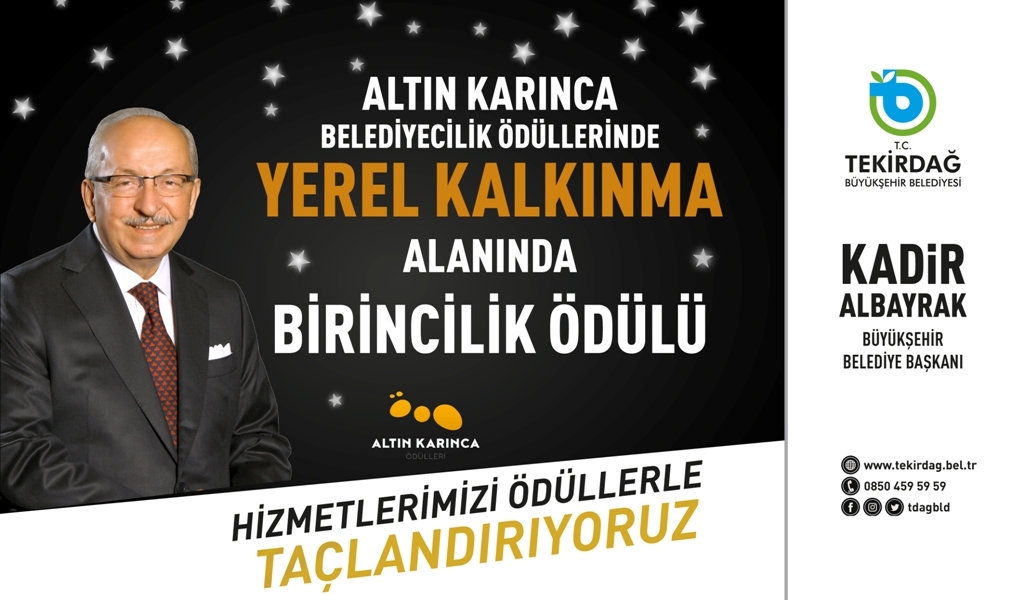 TEKİRDAĞ BÜYÜKŞEHİR BELEDİYESİNİN BAŞARILARI ÖDÜLLERLE TAÇLANIYOR TEKİRDAĞ BÜYÜKŞEHİR BELEDİYESİNİN BAŞARILARI ÖDÜLLERLE TAÇLANIYOR