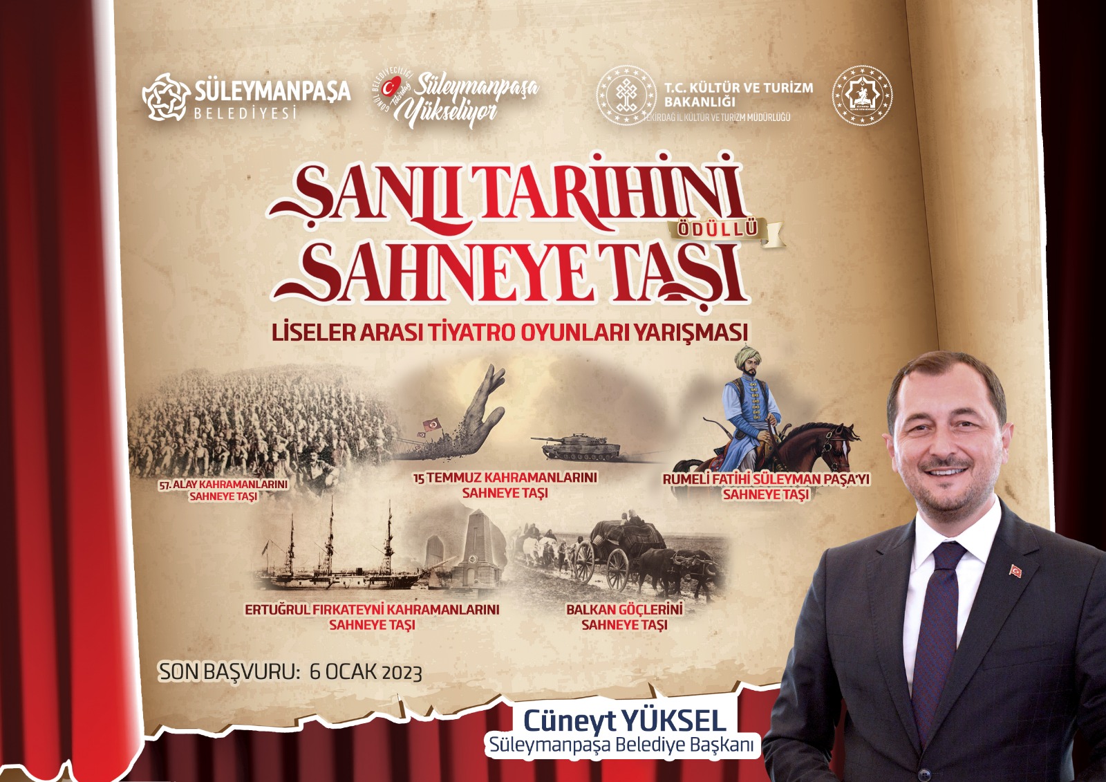 Şanlı Tarihini Sahneye Taşı Liselerarası Tiyatro Yarışması başvuruları başladı Şanlı Tarihini Sahneye Taşı Liselerarası Tiyatro Yarışması başvuruları başladı