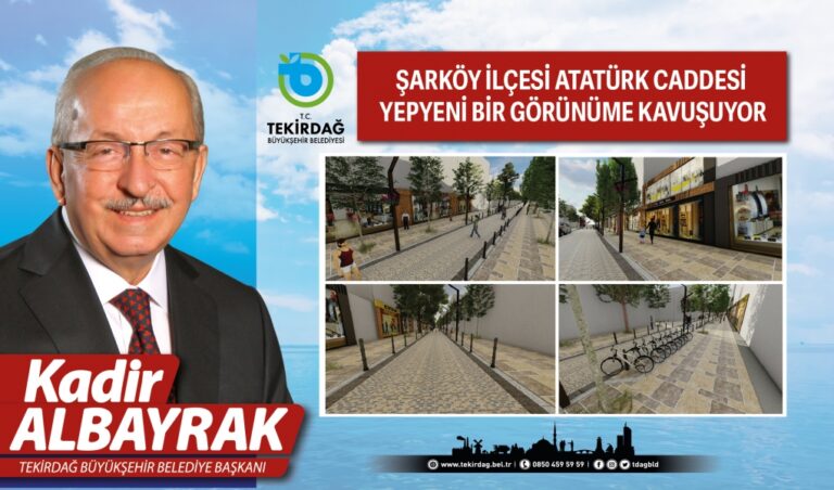 ŞARKÖY İLÇESİ ATATÜRK CADDESİ YEPYENİ BİR GÖRÜNÜME KAVUŞUYOR