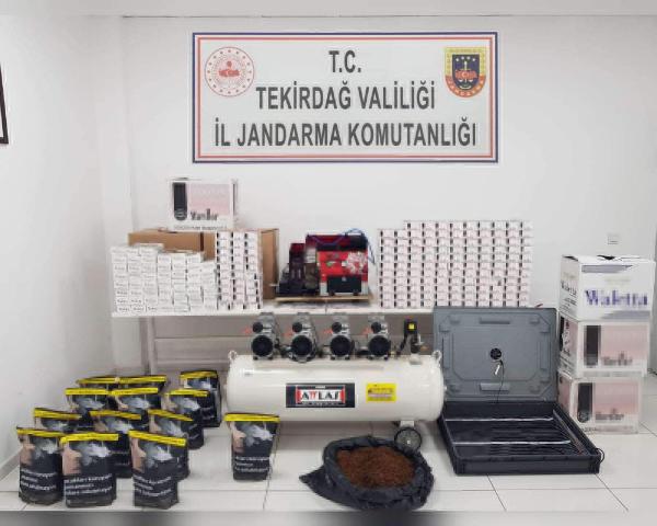 Çerkezköy’de kaçak tütün operasyonu; 2 gözaltı