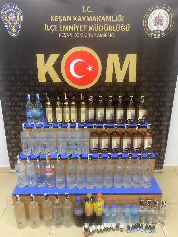 Edirne’de kaçak ve sahte içki ele geçirildi
