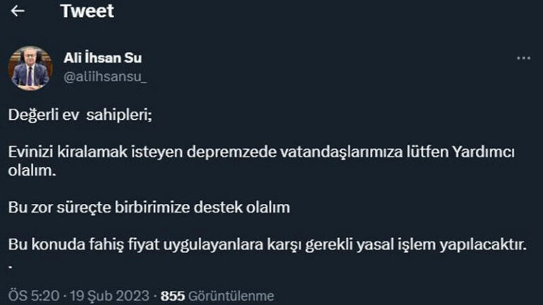 Diyarbakır Valisi Su’dan ev sahiplerine uyarı | Kahramanmaraş, Gaziantep, Şanlıurfa, Diyarbakır, Adana, Adıyaman, Osmaniye, Hatay, Kilis, Malatya