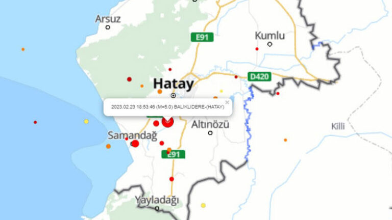 Hatay’da 5 büyüklüğünde deprem | Kahramanmaraş, Gaziantep, Şanlıurfa, Diyarbakır, Adana, Adıyaman, Osmaniye, Hatay, Kilis, Malatya