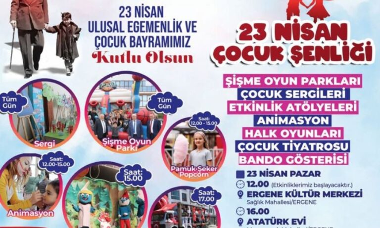 Ergene Belediyesi 23 Nisan Çocuk Şenliği Düzenleyecek