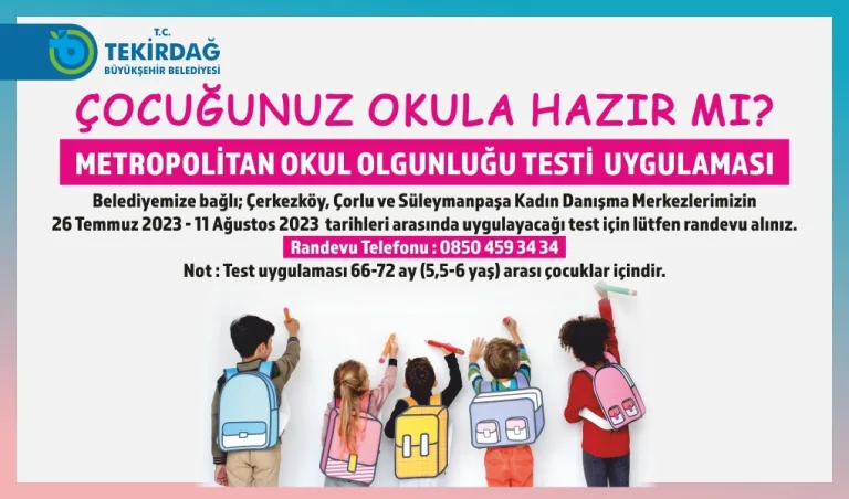 Büyükşehir Belediyesi’nden Okula Başlayacak Çocuklar İçin Önemli Uygulama