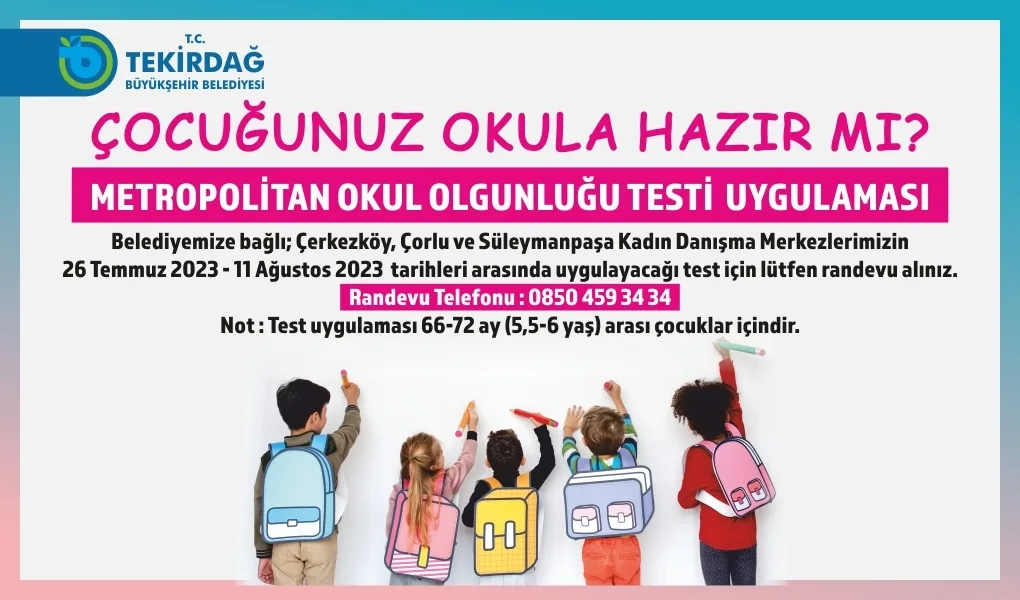Büyükşehir Belediyesi’nden Okula Başlayacak Çocuklar İçin Önemli Uygulama Büyükşehir Belediyesi’nden Okula Başlayacak Çocuklar İçin Önemli Uygulama