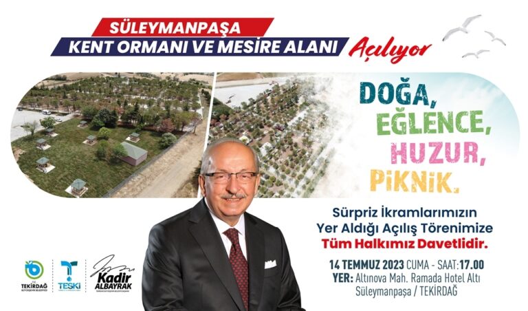 MUHTEŞEM BİR PİKNİK VE MESİRE ALANI TEKİRDAĞ’IN HİZMETİNE GİRİYOR