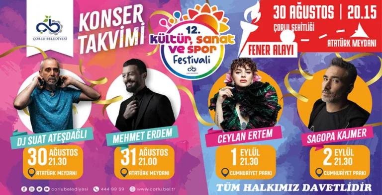 12. Kültür, Sanat ve Spor Festivali Bugün Başlıyor