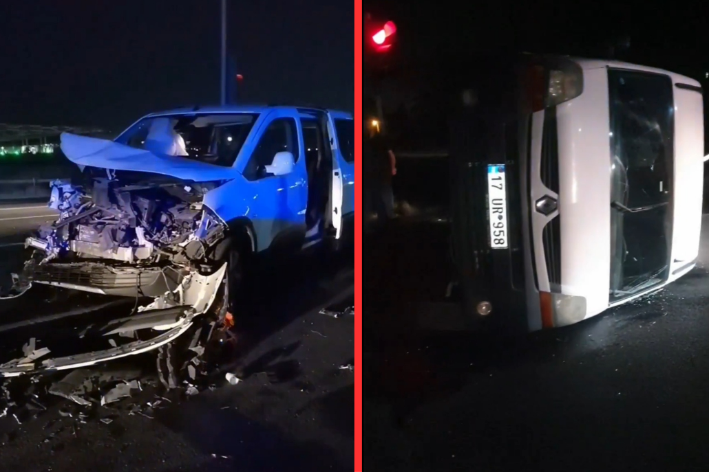 Servis ve Hafif Ticari Araç Çarpıştı: 2 Yaralı! Servis ve Hafif Ticari Araç Çarpıştı: 2 Yaralı!