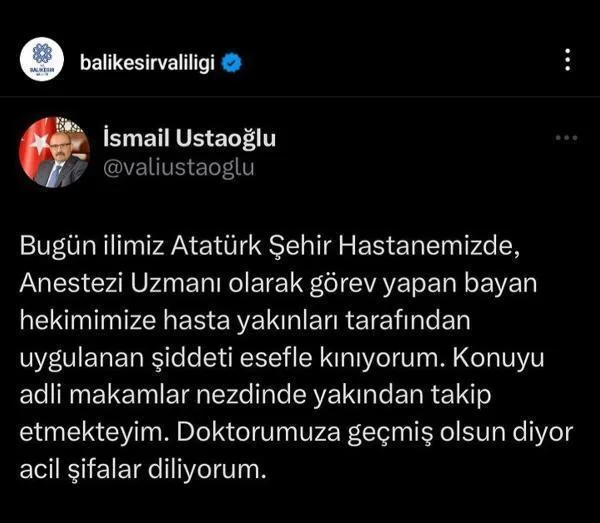 Balıkesir’de doktoru darbeden 2 hasta yakını gözaltına alındı | Balıkesir