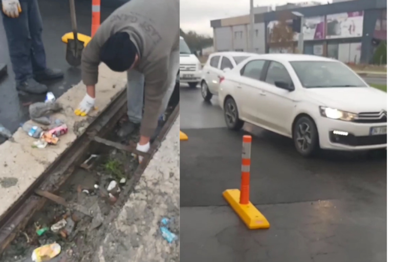 Trafiğin Yoğun Olduğu Saatte, Mazgal Temizliği!