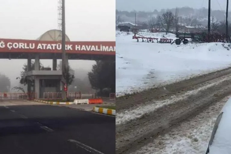 Yüksek Kesimlerde Kar Etkili Oldu: Çorlu’da Fırtına Eğitim Uçuşlarını Etkiledi