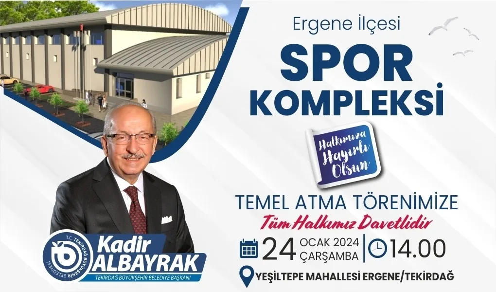Ergene Spor Kompleksi’nin Temeli 24 Ocak’ta Atılıyor Ergene Spor Kompleksi’nin Temeli 24 Ocak’ta Atılıyor