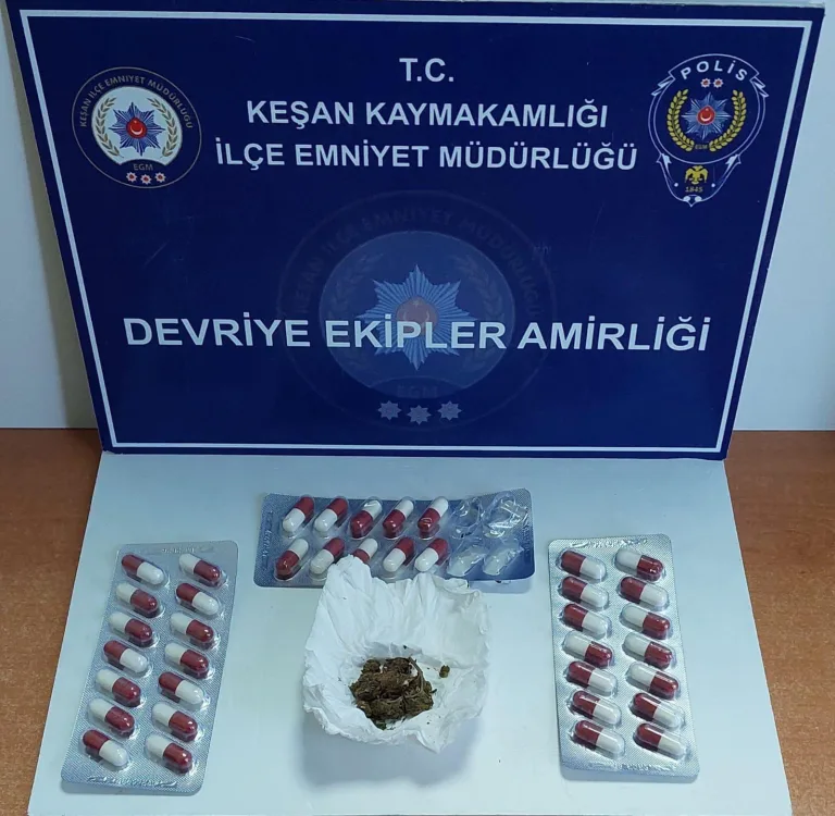 Edirne’de uyuşturucuyla yakalanan şüpheliye gözaltı