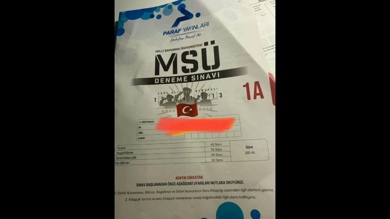 Paraf MSÜ Deneme Türkiye Geneli Sonuçları ve Cevap Anahtarı Paraf MSÜ Deneme Türkiye Geneli Sonuçları ve Cevap Anahtarı