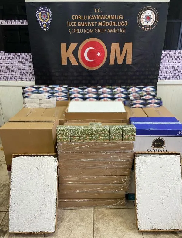 Tekirdağ’da 405 bin makaron ele geçirildi Tekirdağ’da 405 bin makaron ele geçirildi