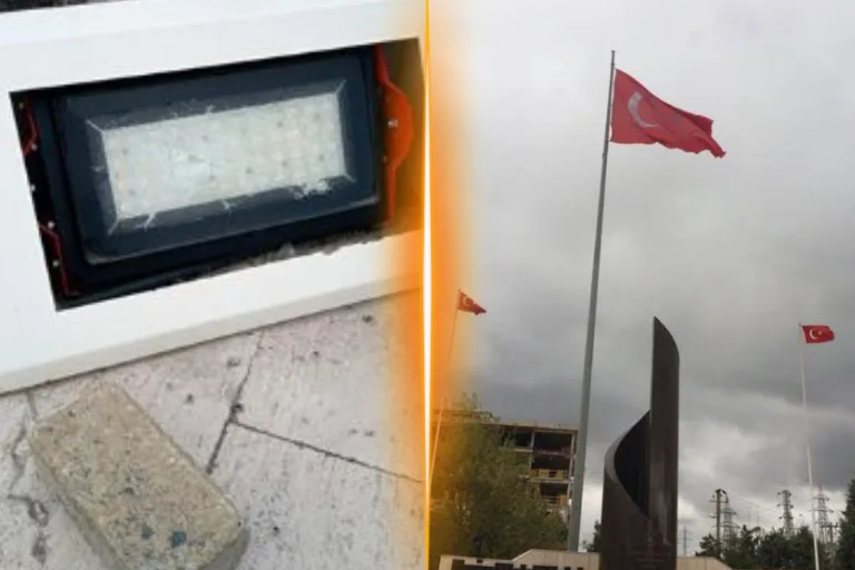 Bayrağı Aydınlatmak İçin Konulan Işığa Zarar Verdiler
