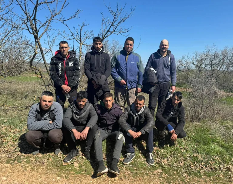 Edirne’de, Mısır uyruklu 9 kaçak göçmen ve 1 organizatör yakalandı