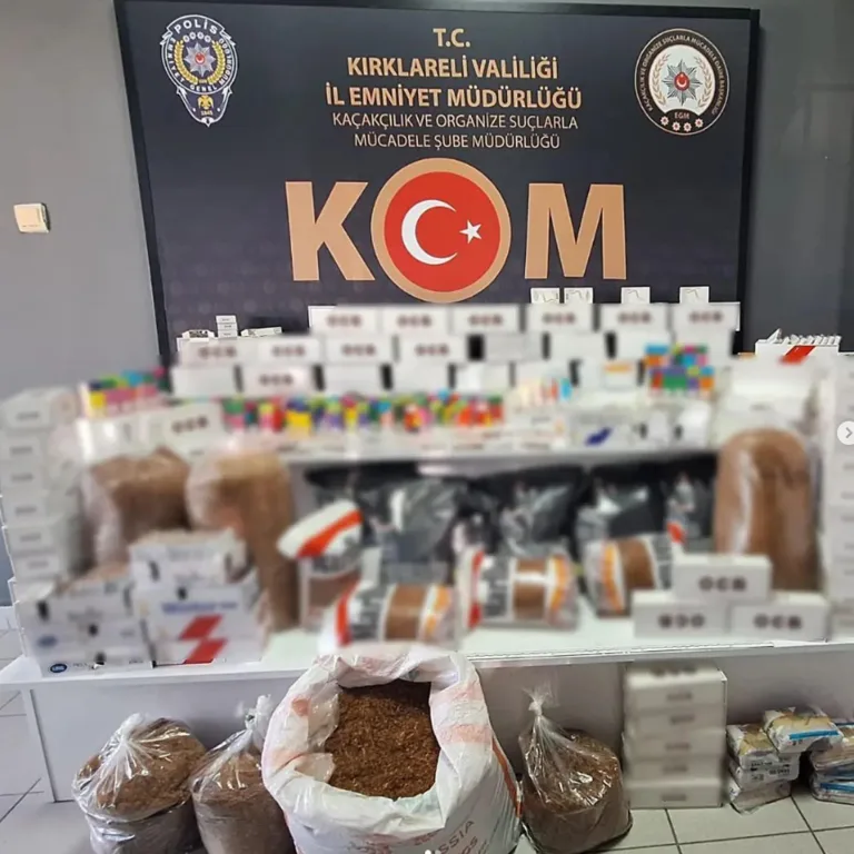 Kırklareli’de kaçak tütün ve içki operasyonu; 6 gözaltı