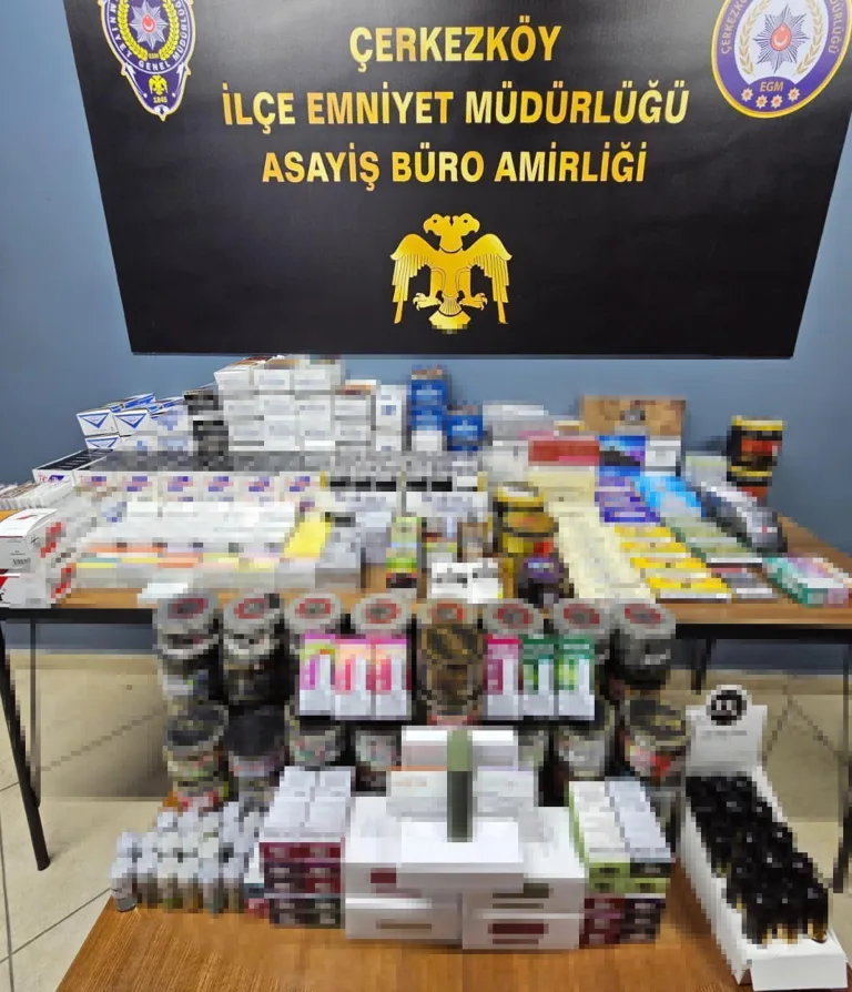 Çerkezköy’de kaçak elektronik sigara ve tütün ele geçirildi