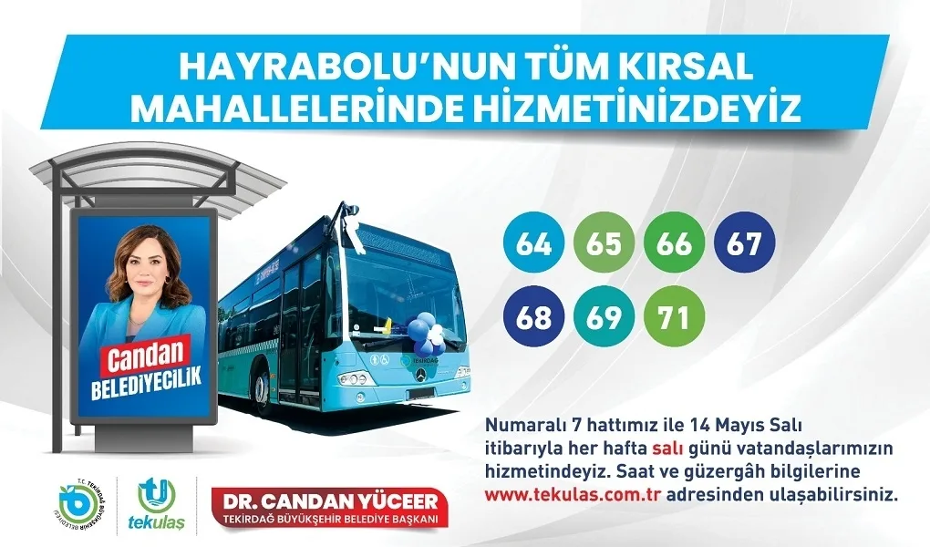 ULAŞIMDA HAYRABOLU’NUN TÜM KIRSAL MAHALLELERİNDEYİZ ULAŞIMDA HAYRABOLU’NUN TÜM KIRSAL MAHALLELERİNDEYİZ