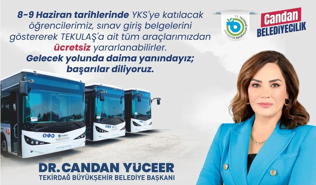 BÜYÜKŞEHİR YKS’YE GİRECEK ÖĞRENCİLERİ ÜCRETSİZ TAŞIYOR BÜYÜKŞEHİR YKS’YE GİRECEK ÖĞRENCİLERİ ÜCRETSİZ TAŞIYOR