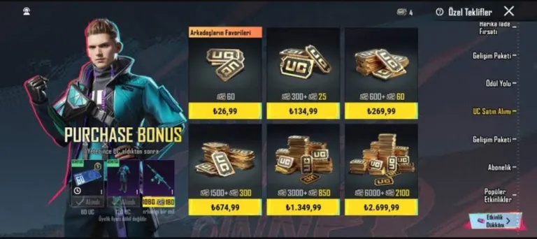 PUBG UC Satın Al Mobil Ödeme