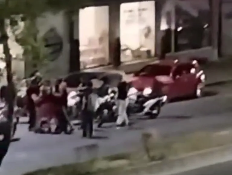 Motorcu Grubun Kavgası Kamerada