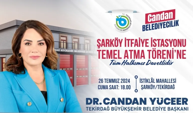 Şarköy İtfaiye İstasyonu’nun Temeli 9 Ağustos Cuma Günü Atılıyor