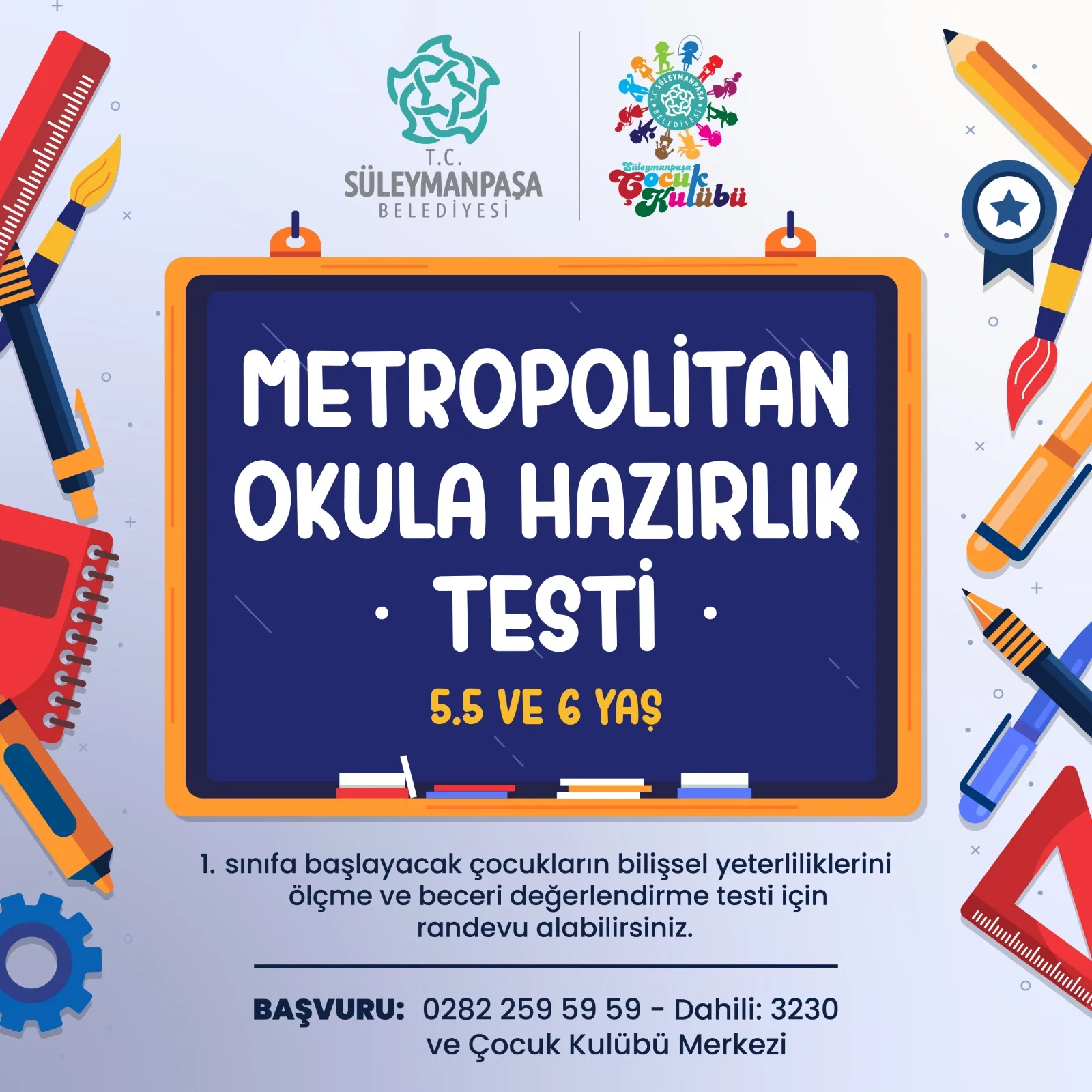 Süleymanpaşa Belediyesinden Ücretsiz Okula Hazırlık Testi Süleymanpaşa Belediyesinden Ücretsiz Okula Hazırlık Testi