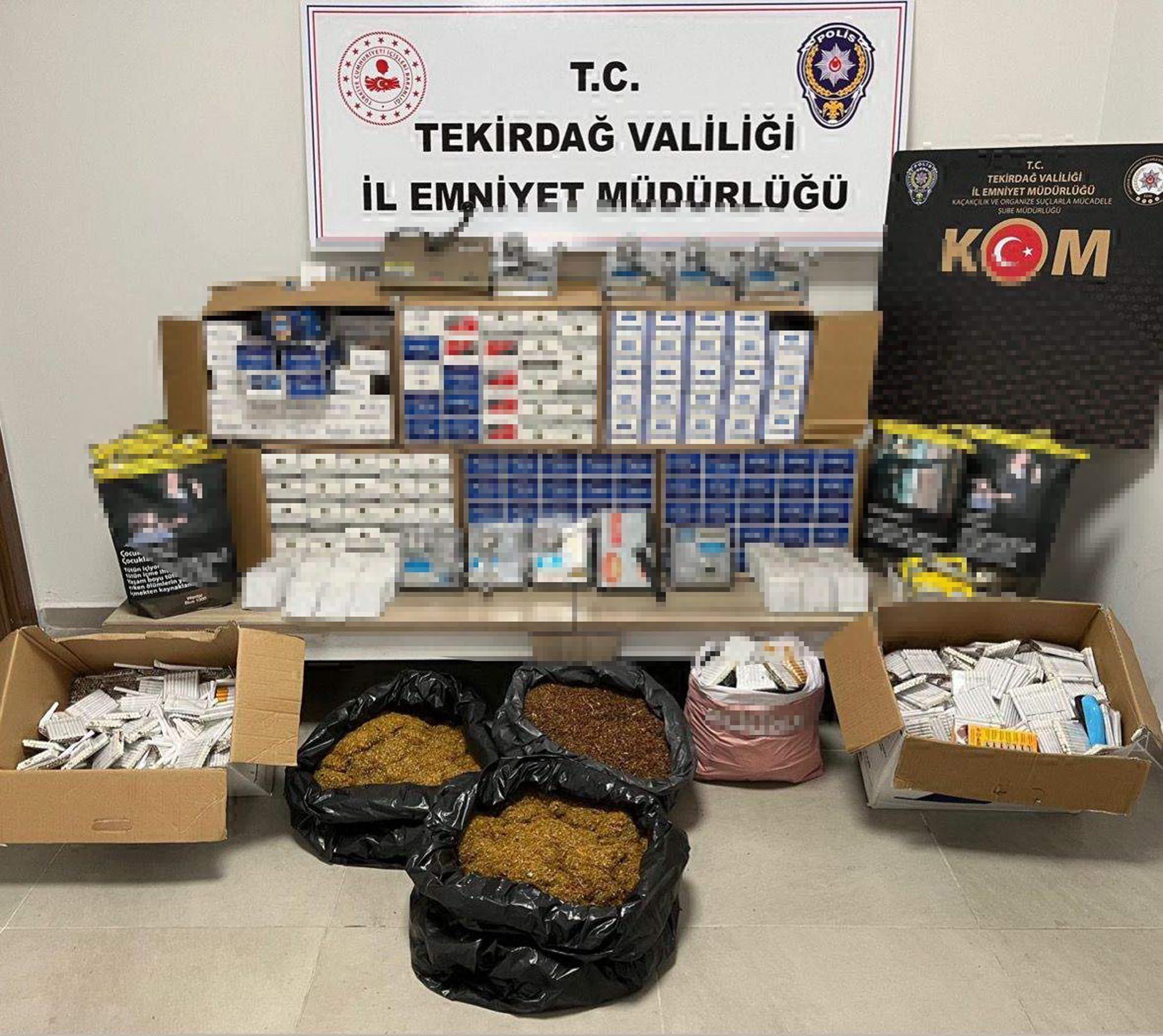 Tekirdağ’da çok sayıda kaçak ürün ele geçirildi Tekirdağ’da çok sayıda kaçak ürün ele geçirildi