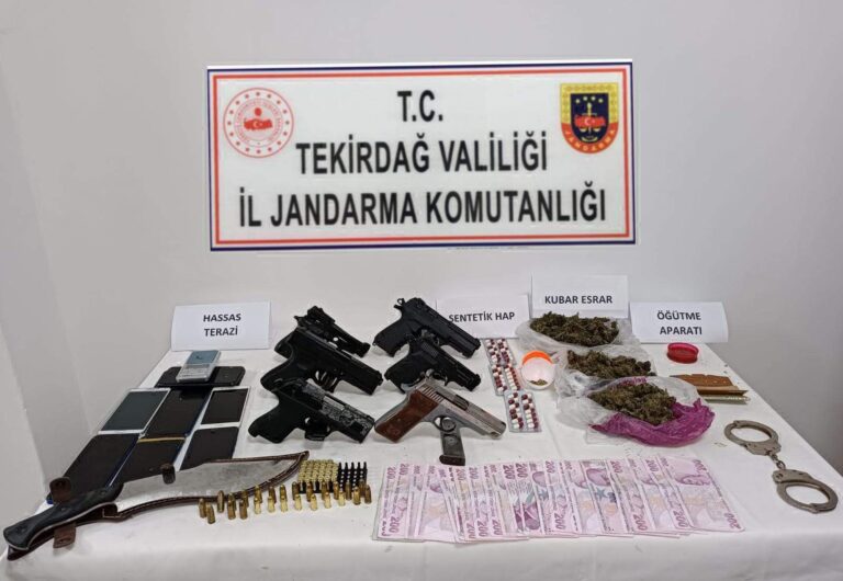 Tekirdağ’da silah ve uyuşturucu ele geçirildi