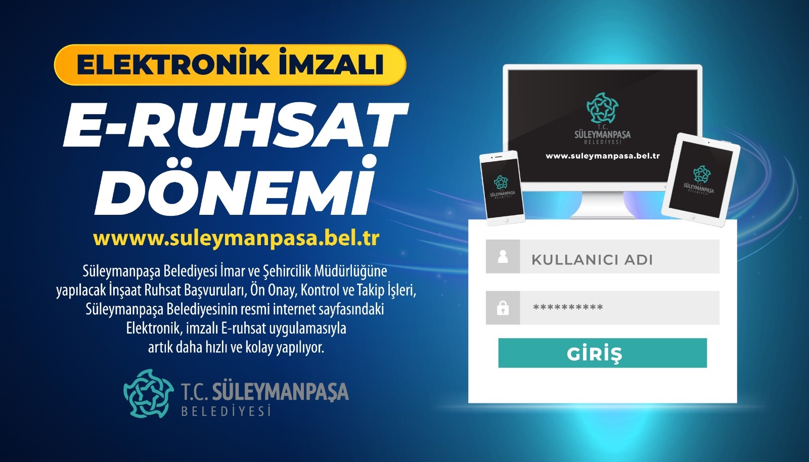 Süleymanpaşa Belediyesinde E Ruhsat Dönemi Başlıyor Süleymanpaşa Belediyesinde E Ruhsat Dönemi Başlıyor